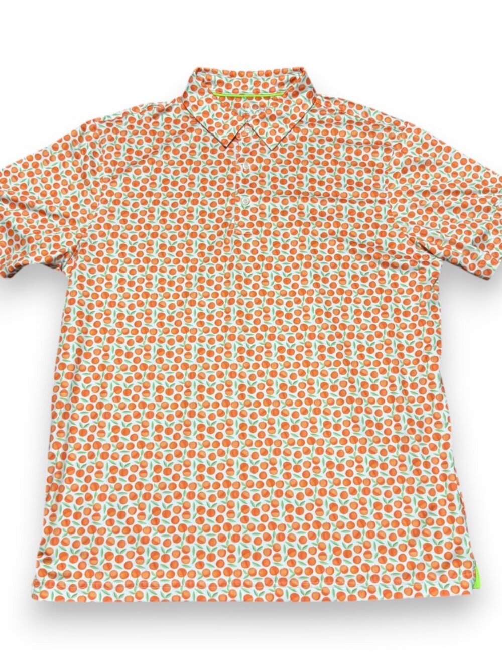 Maelreg Men's Peach Pattern Polo Size Large
